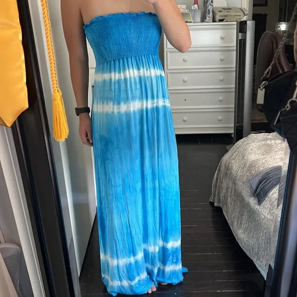 chinese dress ladies Emily Tie Dye Tube Dress (Multi) Large main image 1